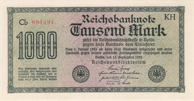 1000 Mark 1922 ro.75o KH